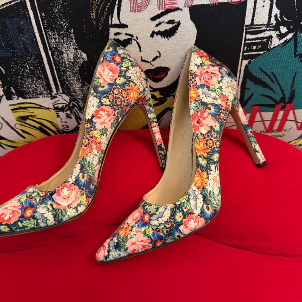 Nine West Multicolor Floral Heels